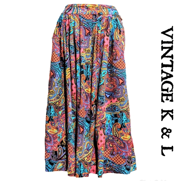 K&L Dresses & Skirts - 3/$15 VINTAGE K & L paisley skirt (size 12)
